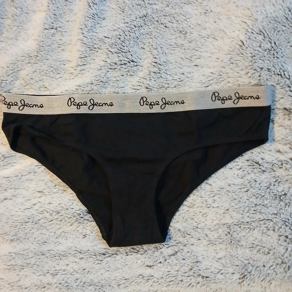 NEW   Pepe Jean Women's Bikini Panties 3 Pack SZ M NIB Black